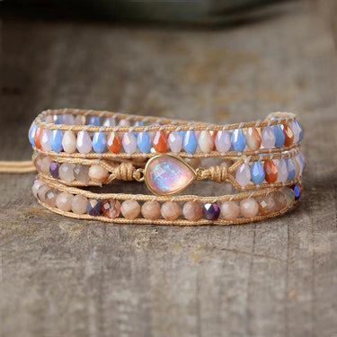 Natural Abundance Sunstone Opal Handmade Wrap Bracelets-Your Soul Place
